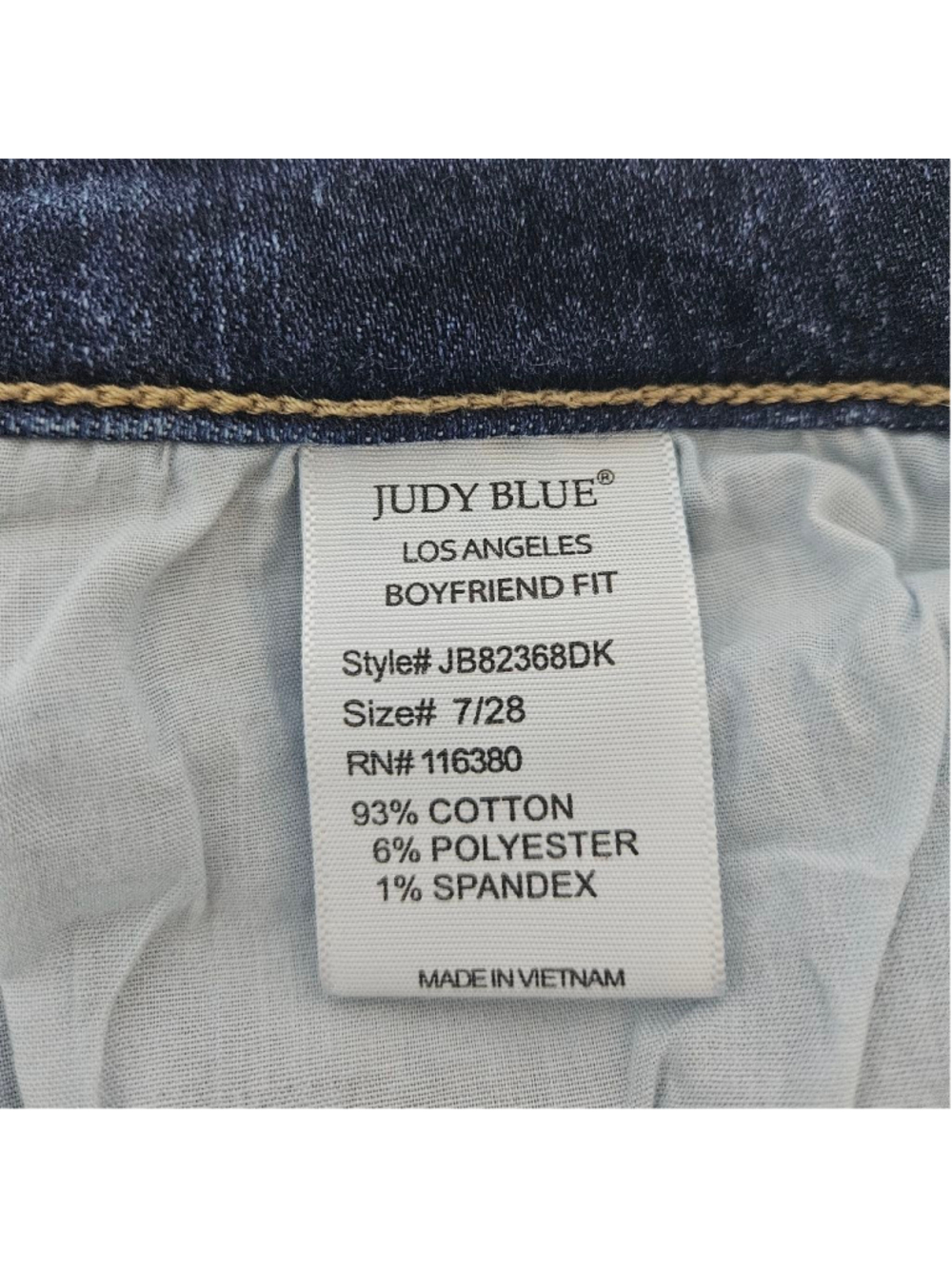 Judy Blue Boyfriend Fit Blue Jeans Size 7/28 stretchy - Picture 7 of 12